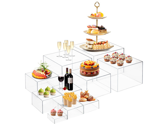 10 PCS Buffet Risers, Large Food Risers for Buffet Table, Dessert Display Food Display Risers for Party, Dessert Table Display, Risers Display...