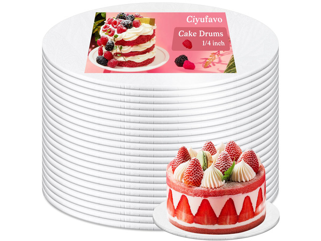14 Inch Cake Drum, Cake Boards 14 Inch Round, 1/4' White 8in 10in 12in 14in Cake Drums Cardboard Base Board Circles for Pizza Wedding, 12 Pack