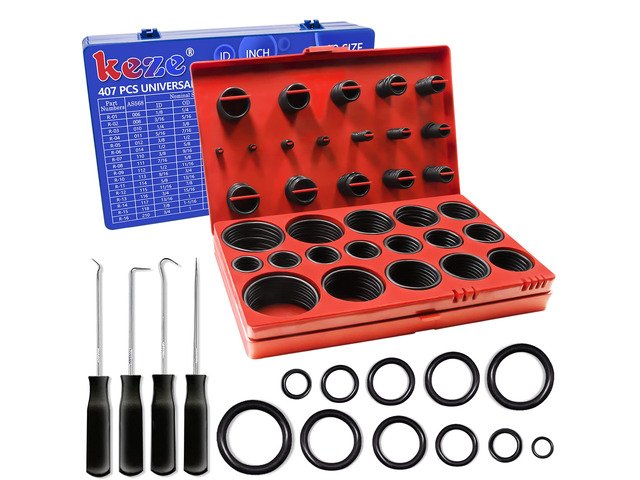 826 Pcs Universal SAE and Metric O-Rings Kit,Standard 32 Metric & Inch Sizes O ring Assortment in 2 Box with 4 Piece Pick and Hook for Automotive...