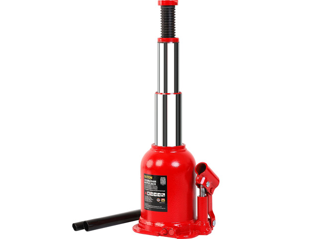 10 Ton (20,000 LBs) Torin Double Ram Welded Hydraulic Car Bottle Jack for Auto Repair and House Lift, Red, ATH81002XR