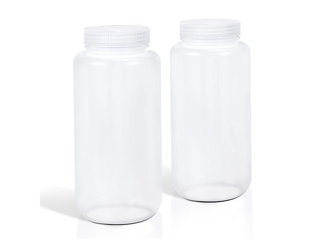32 oz Plastic Bottles with Lids, Airtight Refillable Wide Mouth Travel Bottles for Toiletries, PP Food Grade Plastic Containers for Liquids Pill...