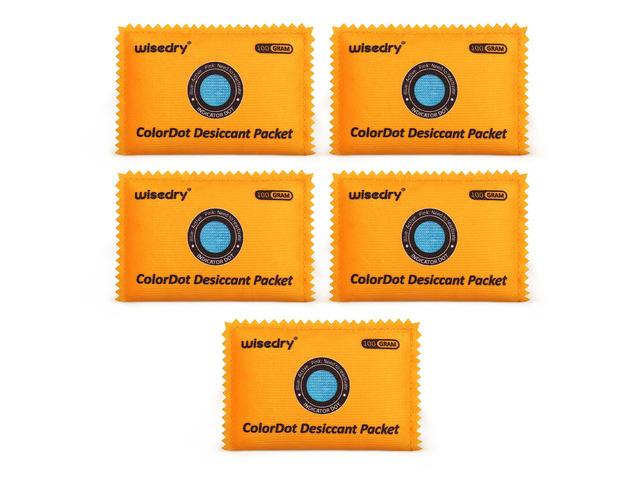 100g [5 Packs] Reusable Desiccant Packs for Storage, Rechargeable Color Indicating Silica Gel Desiccant Packets, Moisture Absorbers for Storage...