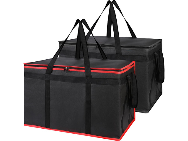 2-Pack Insulated Food Delivery Bag, XXX-Large Meal Grocery Tote Insulation Bag for Hot and Cold Food, Commercial Warming, Large Capacity Reusable...