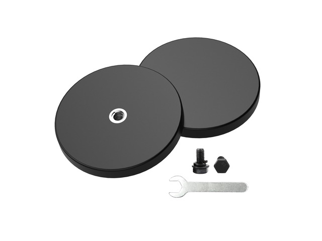 2 Pieces Strong Rubber Coated Mounting Magnets Anti-Scratch Magnetic Base Over 65 LB Force with M6 Thread Hole and Bolts