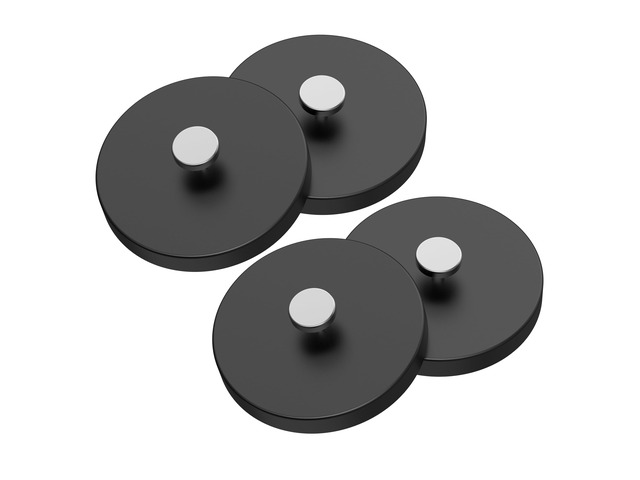 4 Pieces Strong Rubber Coated Mounting Magnets 30 LB Force T-Shaped Hanging Buckle, Anti-Scratch, Corrosion protection, Magnetic Assembly