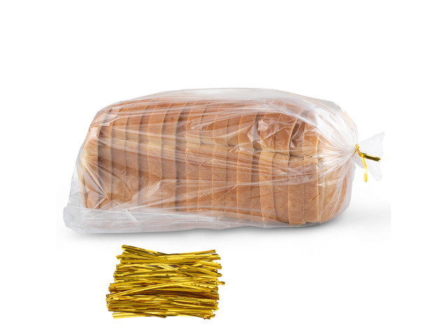 Bread Bags with Ties, Reusable,100 Clear Bags and 100 Ties, Bread Bags For Homemade Bread And Bakery Loaf Adjustable Reusable(100)