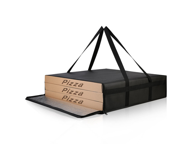 Pizza Bags for Delivery, 24' x 24' x 6' Insulated Pizza Bag, Black Fits Large Pizzas, Thermal Carrier, Catering and Food Warmer Bag for Hot Box...