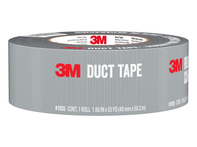 Basic Duct Tape, 1.88 in x 55 yd, 1 Roll, Hand Tear Silver Duct Tapes for Temporary Repairs, Indoor Use, Great for Bundle, Patch, Protect & Repair...