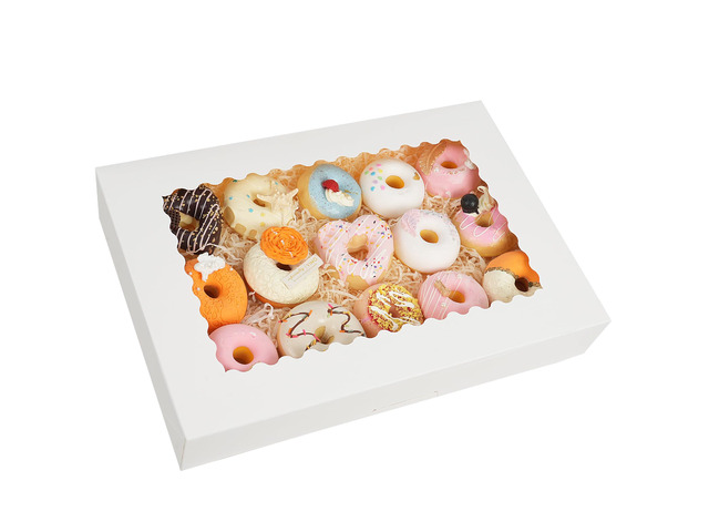40pcs Large Bakery Boxes 16x11x2.5 Inches Cookie Boxes with Window Auto-Popup Large Bakery Boxes with Window for Cookie, Donuts, Treats, Pastries,...