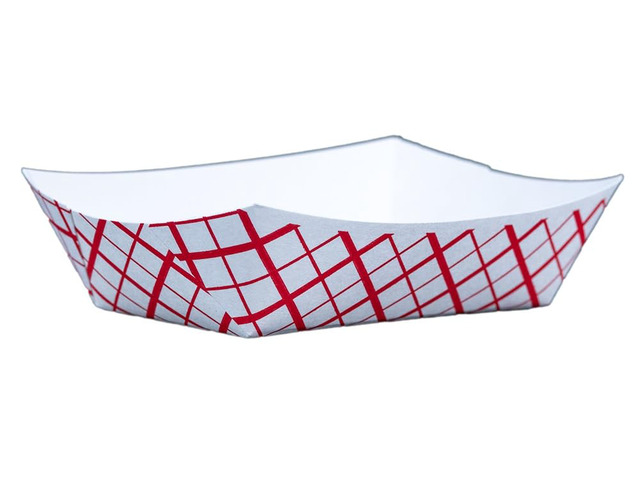 0401 #25 Southland Paperboard Red Check Food Tray, 1/4 lb Capacity (Case of 1000)