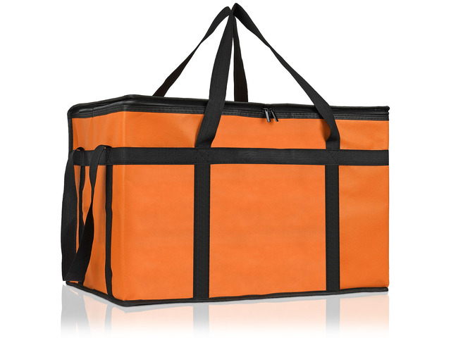 Insulated Food Delivery Bag, XXXL Catering Bag for Keep Food Warming Large Capacity & Collapsible, Orange Pizza Cooler Bags for Grocery Shopping,...