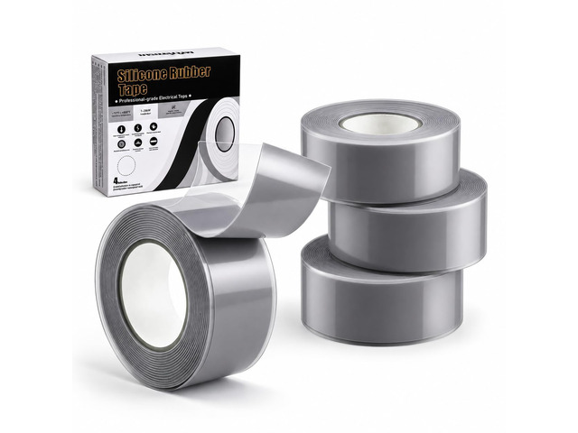 Self Fusing Silicone Tape Waterproof Rescue Tape 4 Rolls 1 Inch x 10 Feet Emergency Repair Tape, Heat Resistant, Electrical Insulation, No Residue,...