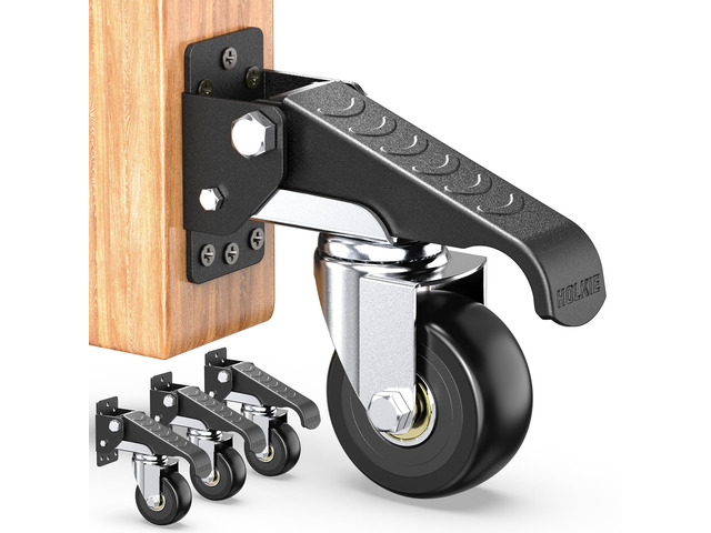Retractable Casters Heavy Duty Casters with Lifting and Lowering Function Maximum Load of 700 lbs (4 casters) for Workbenches or Other Equipment