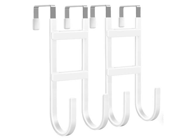Over-the-Door Hooks, 2 Pack Heavy Duty Door Hanger with Anti-Scratch Rubber for Hanging Coat Towel Bag, Fits 1-3/8' Interior Doors, Suitable for...