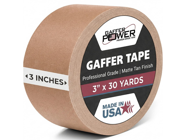 Tan Tape 3 Inch x 30 Yards, Pro Grade, Made in USA