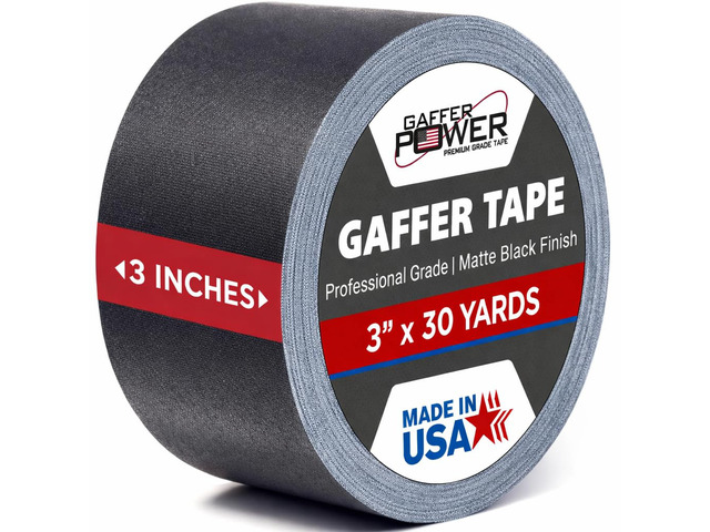 Black Tape 3 Inch x 30 Yards, Heavy Duty, Made in USA