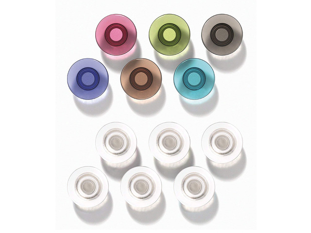 Strong Magnets for White Boards, Rare Earth Magnet for Glass Whiteboards, Assorted Colors, 12 Pack (85393)