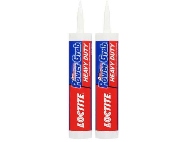 Power Grab Express Heavy Duty Construction Adhesive, 9 fl oz Cartridge, Versatile Constuction Glue for Wood, Wall, Tile, Foam Board & More (Pack of 2)