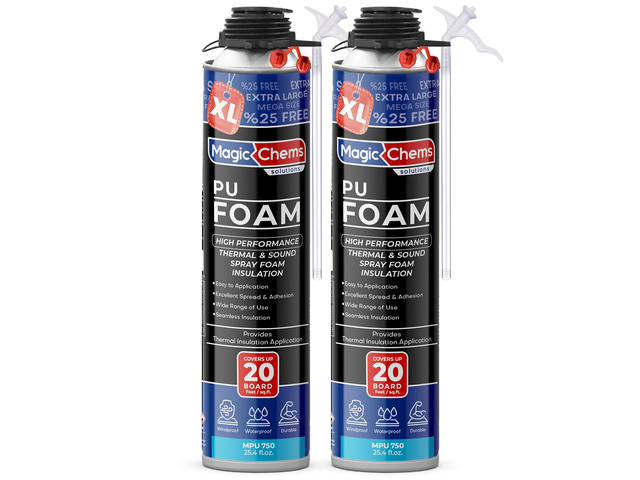 Spray Foam Insulation, Expanding Sealant, 2 Pack-25.4 oz Closed Cell; High Density; Covers up to 40 sq ft; Cans Only, No Gun Included