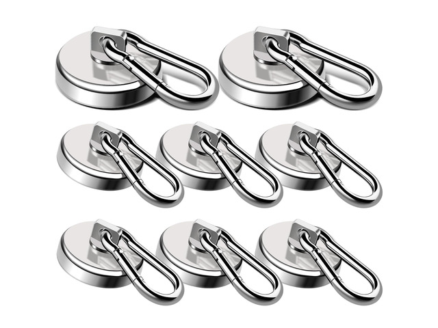Magnetic Hooks 110 LBS Strong Magnets Cruise 8Pack Magnet with Hook Heavy Duty Kitchen Essentials Neodymium Extra Carabiner Super Locker Ship For...