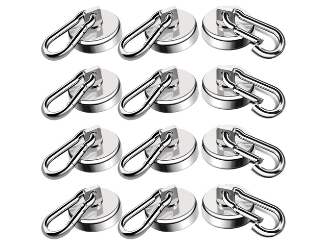 Magnetic Hooks 70 LBS Strong Magnets Cruise 12Pack Magnet with Hook Heavy Duty Kitchen Essentials Neodymium Extra Carabiner Super Locker Ship For...