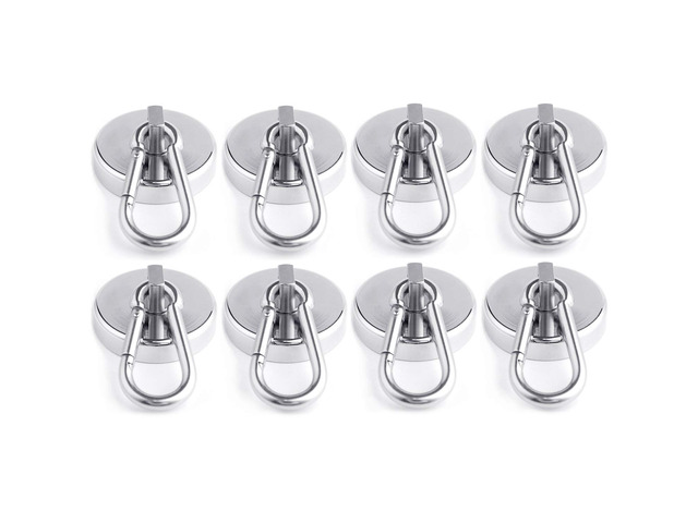 Magnetic Hooks 170lbs Magnet Hooks Carabiner for Hanging Refrigerator Strong Large Heavy Duty Neodymium Magnet (170LBS-8PACK)