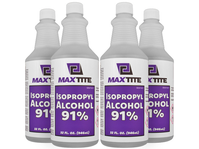 Isopropyl Alcohol 91% (1 Gallon, 4 Pack of 32oz)