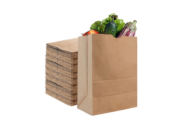 52 lb Kraft Brown Paper Bags (70 Count) Bulk Large Grocery Bags for Shopping