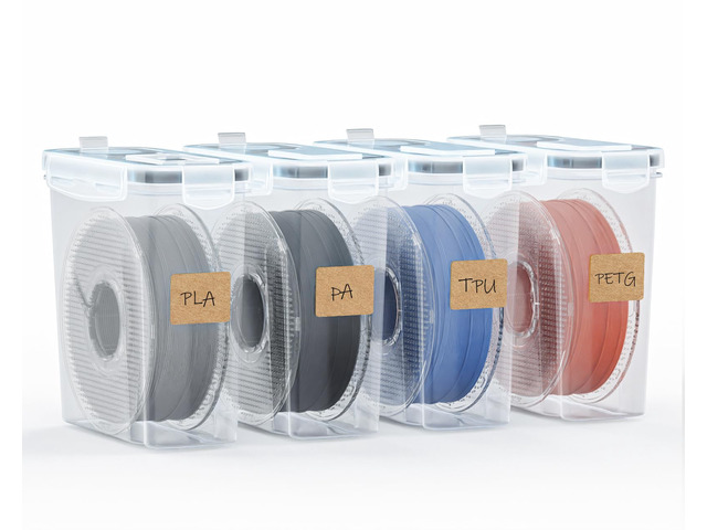 Filament Storage Box - 4 Pack Filaments Container for 3D Printing Filaments Sealing and Protection - Portable Filament Storage with...