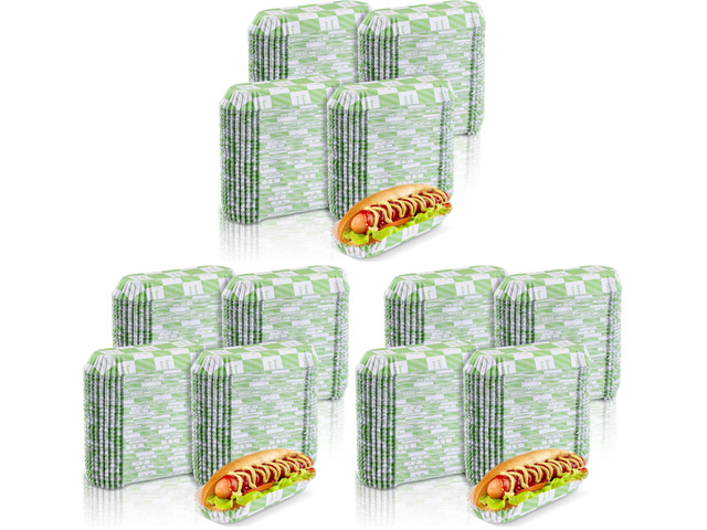 300 Pcs Paper Hot Dog Trays Valentine's Day 6 Inch Food Trays Concession Stand Supplies Disposable Hot Dog Holder Paper Hotdog Boats Rectangular...