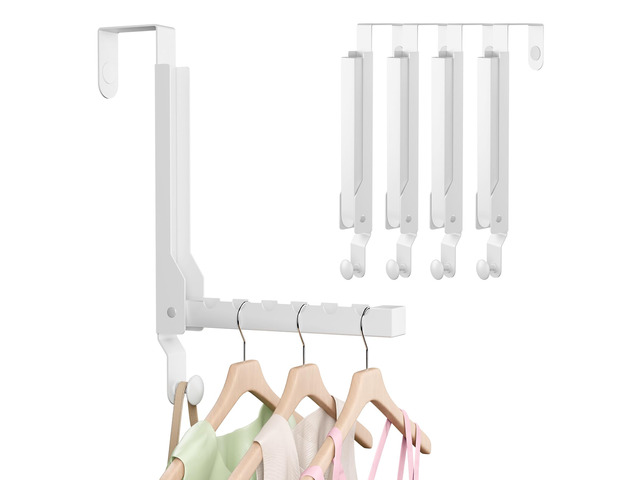 4 Pack Over The Door Hanger Foldable Over The Door HooksRust-Resistant Overdoor Hanger Hook for Laundry (Clothes Drying Rack)&Bathroom (Towel Rack)...