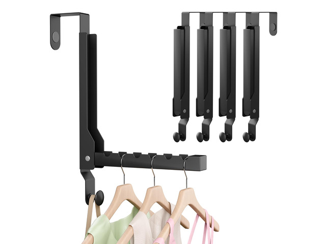 4 Pack Over The Door Hanger Foldable Over The Door HooksRust-Resistant Overdoor Hanger Hook for Laundry (Clothes Drying Rack)&Bathroom (Towel Rack)...