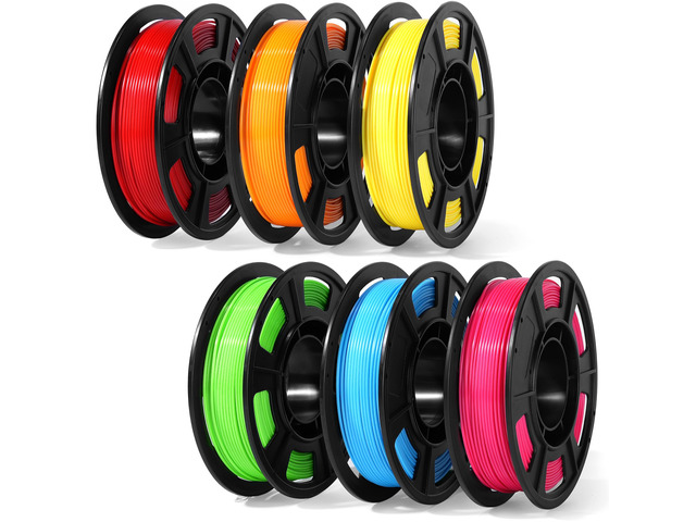 PLA 3D Printer Filament Bundle 250g, 1.75mm/±0.02mm 6 Colors 1.5KG Multicolor PLA Compatible with Most FDM 3D Printers, Red, Pink, Orange, Yellow,...