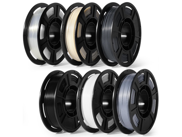 PLA 3D Printer Filament Bundle 250g, 1.75mm/±0.02mm 6 Colors 1.5KG Multicolor PLA Compatible with Most FDM 3D Printers, Black, White+, Clear,Gray+...