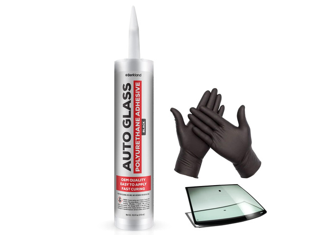 Polyurethane Windshield Adhesive, Black - Fast Curing Glass Glue High bond strength urethane windshield sealant - fast cure for auto & RV glass...
