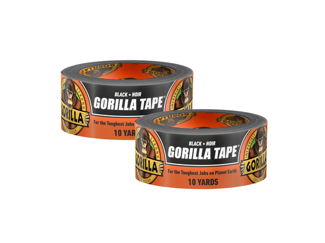 Tape; Duct; Utility; Triple Layer Strength; Indoor & Outdoor; Weather Resistant Shell; 1.88 in x 10 yd; Black; (Pack of 2)