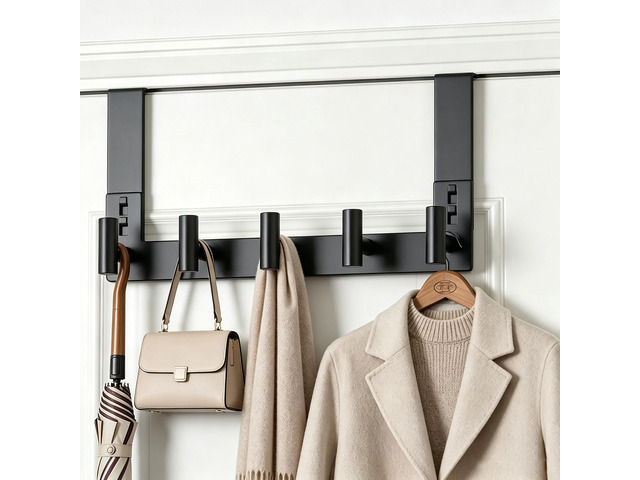 Stainless Steel Over The Door Hooks Heavy Duty, Bathroom Towel Holder Door Mount Coat Rack Towel Rack for Bedroom, Doors Hangers Towel Hooks for...