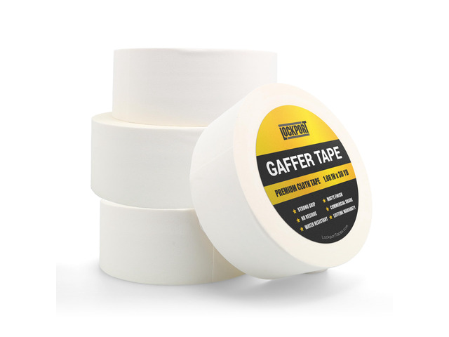 White Gaffer Tape 4 Pack - 2 Inch x 30 Yards Pro Matte Gaff Tape Gaffers Tape Heavy-Duty Professional Grade, Water Resistant, Non-Reflective Matte,...
