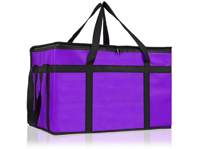 Insulated Food Delivery Bag, XXXL Catering Bag for Keep Food Warming Large Capacity & Collapsible, Purple Pizza Cooler Bags for Grocery Shopping,...