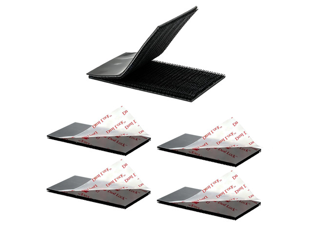 Dual Lock Tape 2in x 4in 4pcs, Heavy Duty Mounting Tape Interlocking Tape Reclosable Fastener Self Sticky SJ3550 Strip for EZ Pass Mounting Tape