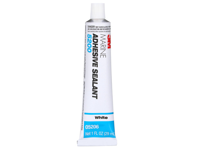Marine Adhesive Sealant 5200, White, 1 oz Tube Permanent Bonding and Sealing for Boats and RVs Above and Below the Waterline Waterproof Repair