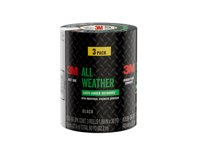 All Weather Black Duct Tape, 1.88 in x 30 yd, UV/Water Resistant Stands up to Heat, Sunlight, Rain, Sleet & Snow, For Patching, Reparing Outdoor...