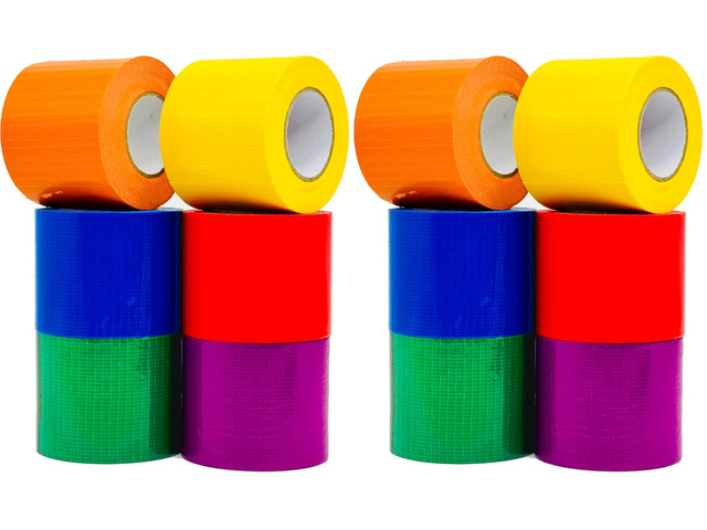 12-Pack Rainbow Colored Duct Tape 10 Yards x 2 Inch Heavy Duty, Waterproof Color Duct Tape Tear by Hand, Strong Adhesion No Residue for DIY,...
