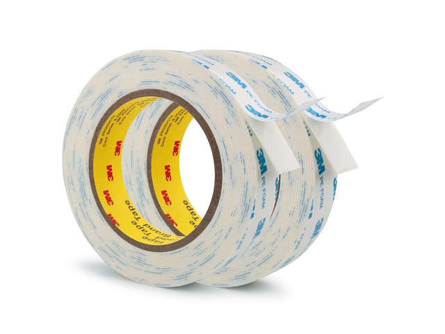 3M 1600T Double Sided Tape, 0.75 in x 18 ft White PE Foam Tape, 2 Pack 0.04 in Thick, Removable from Smooth Surfaces, for RV, Pictures, Posters,...