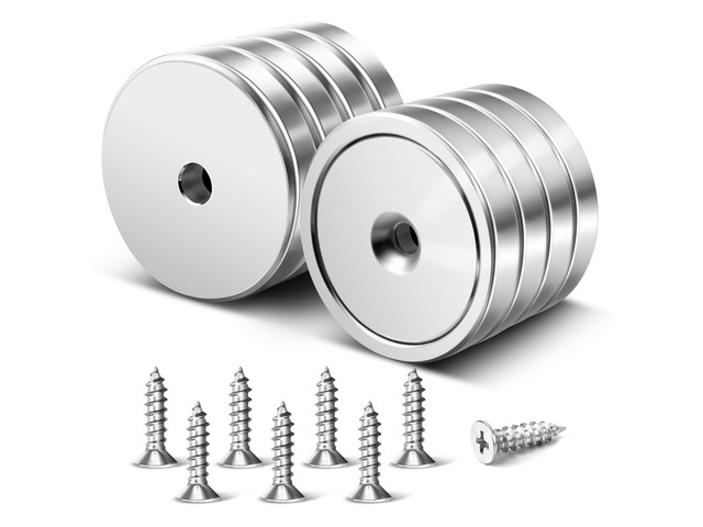 Magnets with Holes, 150 LBS+ Neodymium Magnet, Strong Rare Earth Magnets, Heavy Duty Magnet for DIY Projects, Office, Holding Tools, Lifting, Tool...
