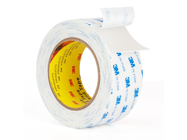 3M 1600T Double Sided Tape, 2 in x 18 ft White PE Foam Tape 0.04 in Thick, Removable from Smooth Surfaces, for RV, Pictures, Posters, Frames and...