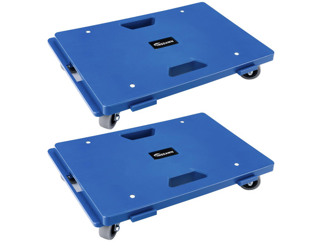 2 Pack Furniture Dolly 4 Wheels Upgraded Dollies Connectable with 4 Wheels Small Flat Dolly Cart with 500 LBS Capacity for Heavy Appliance, Blue