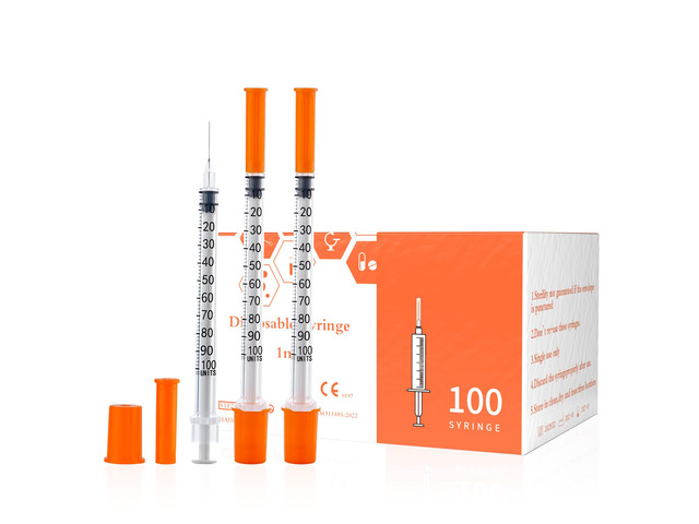 29 Gauge 1cc 5/16 inch Syringe U 100 1ml Syringe with Needle 100Pack Disposable Lab Dispensing Supplies