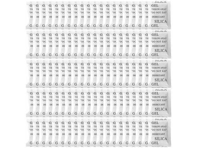 100PCS 5 Gram Premium Silica Gel Packets, Desiccant Packs for Storage, Moisture Absorbers, Humidity Dry Bags, Rechargeable Transparent Silicone...