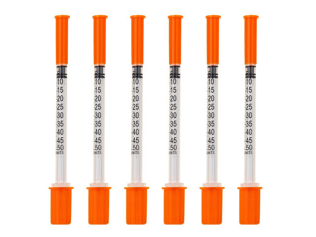 100 Pack U-100 0.5ML with 31 Ga 1/4 Inch,Individually Sealed,1/2 milliliters